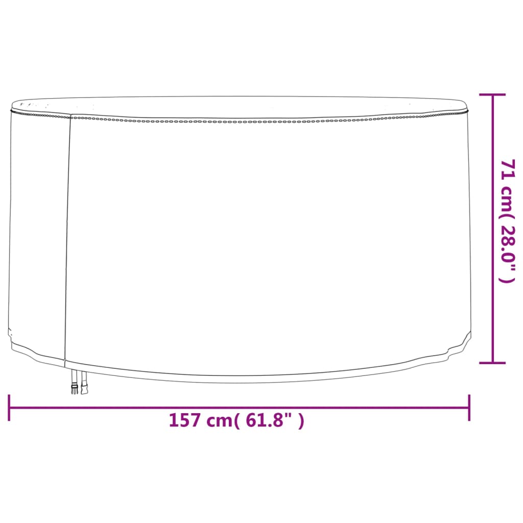 Tuinmeubelhoes rond 420D Ø 157x71 cm oxford zwart