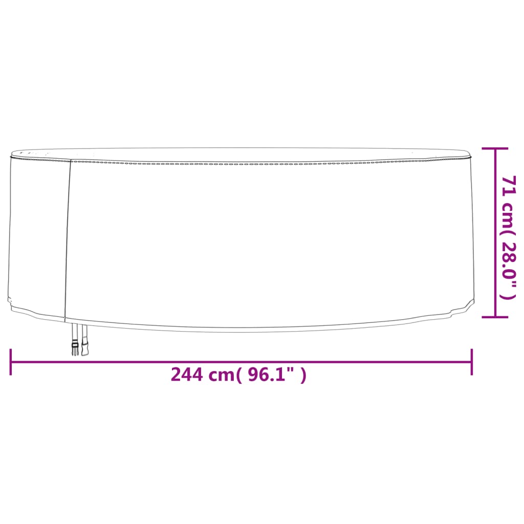 Tuinmeubelhoes rond 420D Ø 244x71 cm oxford zwart