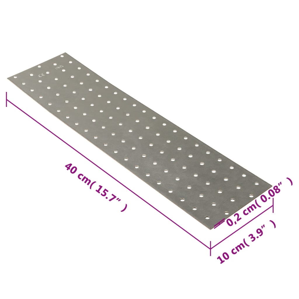 Platen Geperforeerd 20 St 2 Mm Gegalvaniseerd Staal 400 x 100 mm