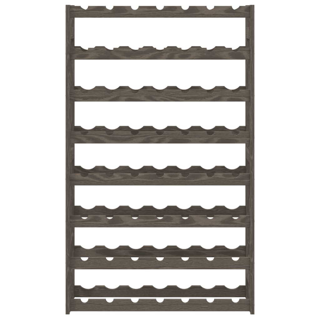 Wijnrek voor 56 flessen massief grenenhout grijs