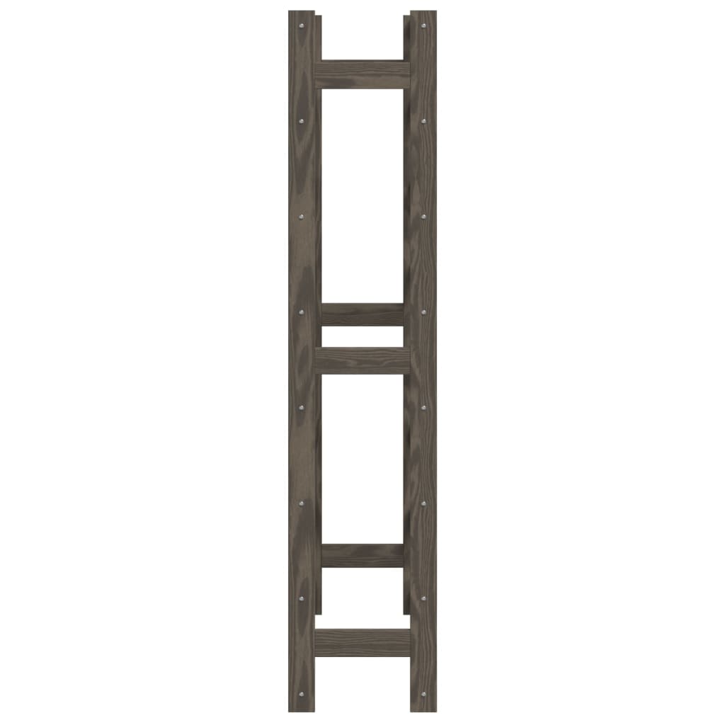 Wijnrek voor 56 flessen massief grenenhout grijs