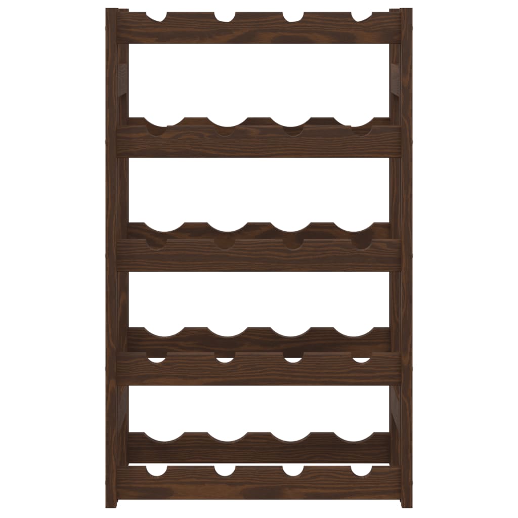 Wijnrek voor 20 flessen massief grenenhout bruin