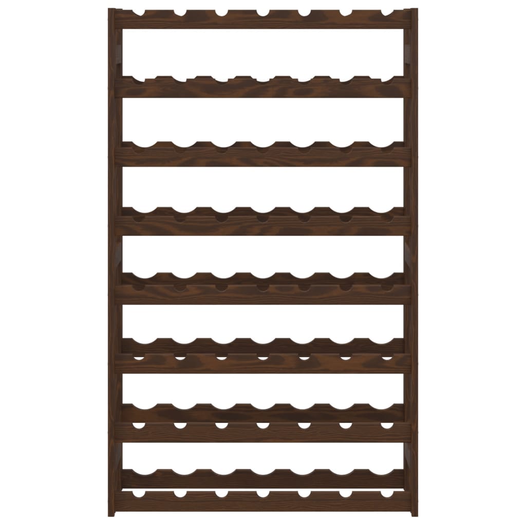 Wijnrek voor 56 flessen massief grenenhout bruin
