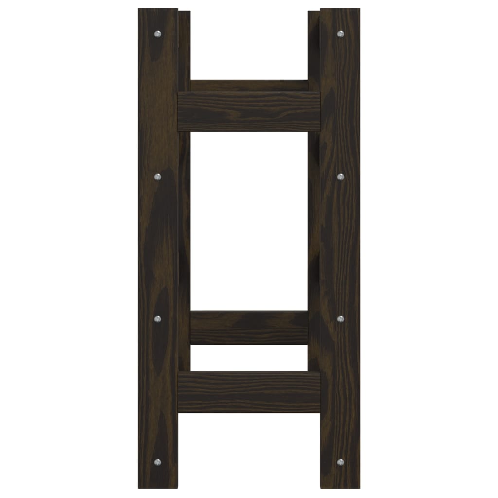 Wijnrek voor 16 flessen massief grenenhout zwart