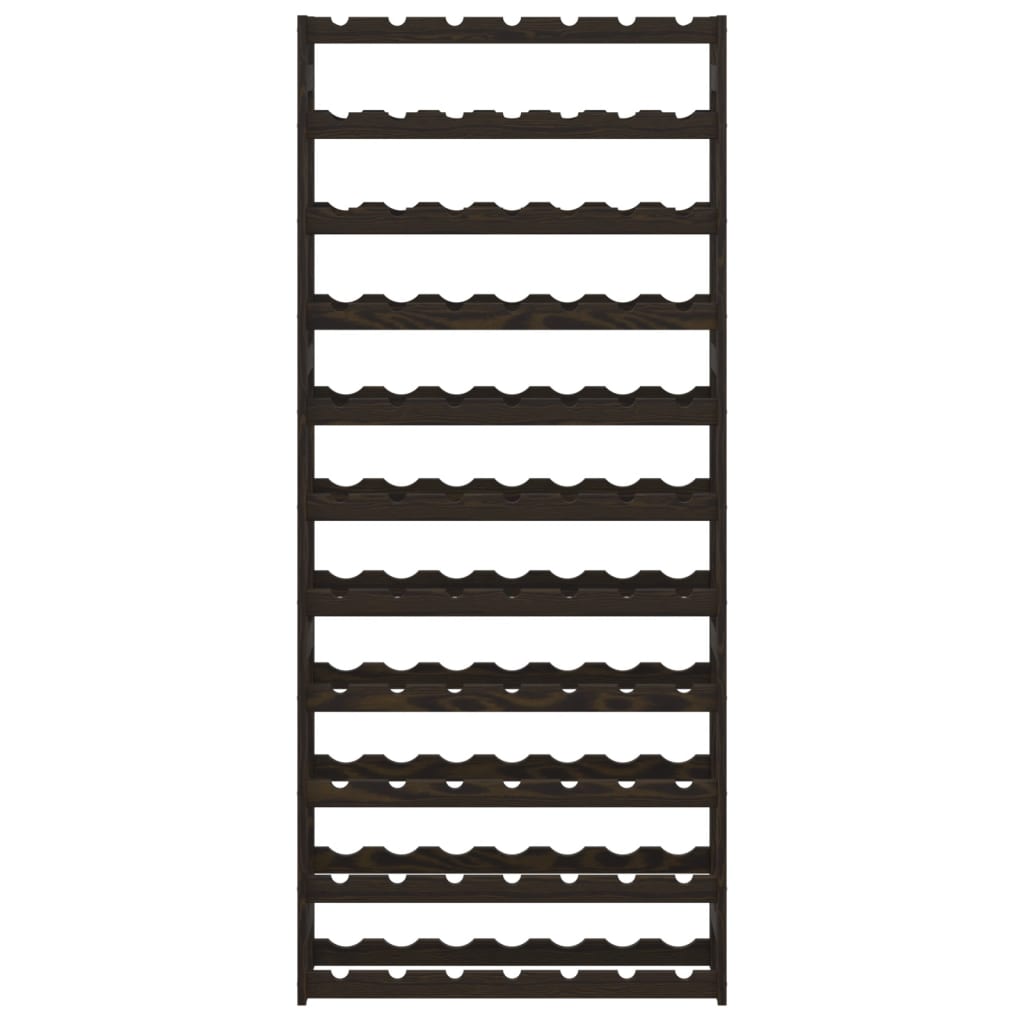 Wijnrek voor 77 flessen massief grenenhout zwart