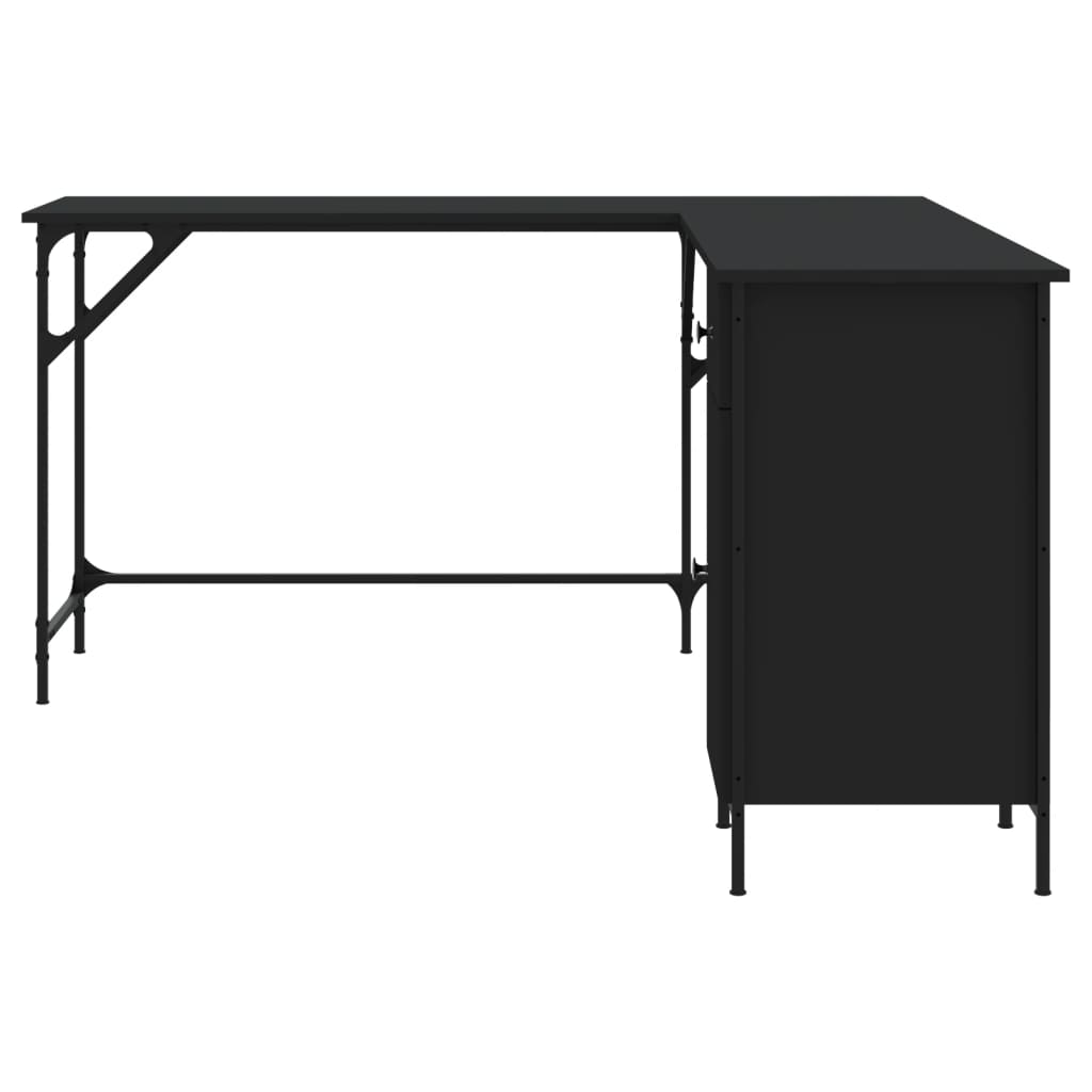 Bureau 141X141X75 Cm Bewerkt Hout Zwart