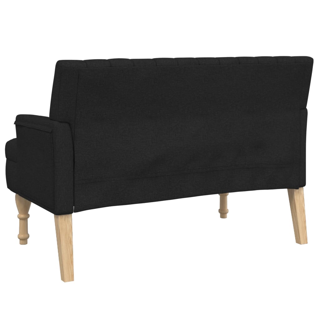 Bankje met kussens 113x64,5x75,5 cm stof zwart