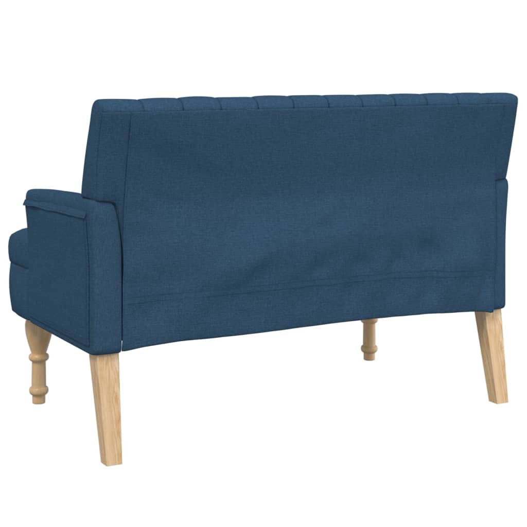 Bankje met kussens 113x64,5x75,5 cm stof blauw