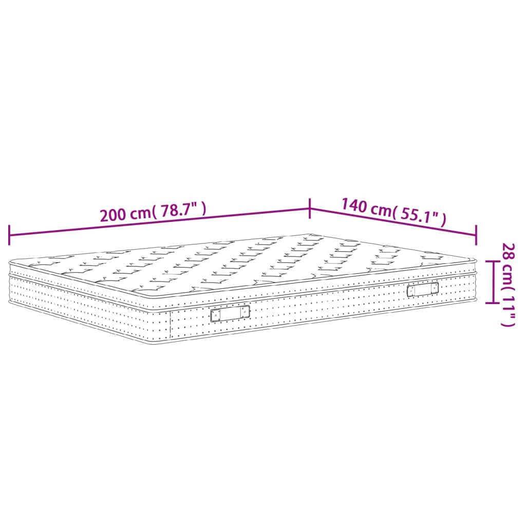 Pocketveringmatras Middelhard-Plus 140X200 Cm