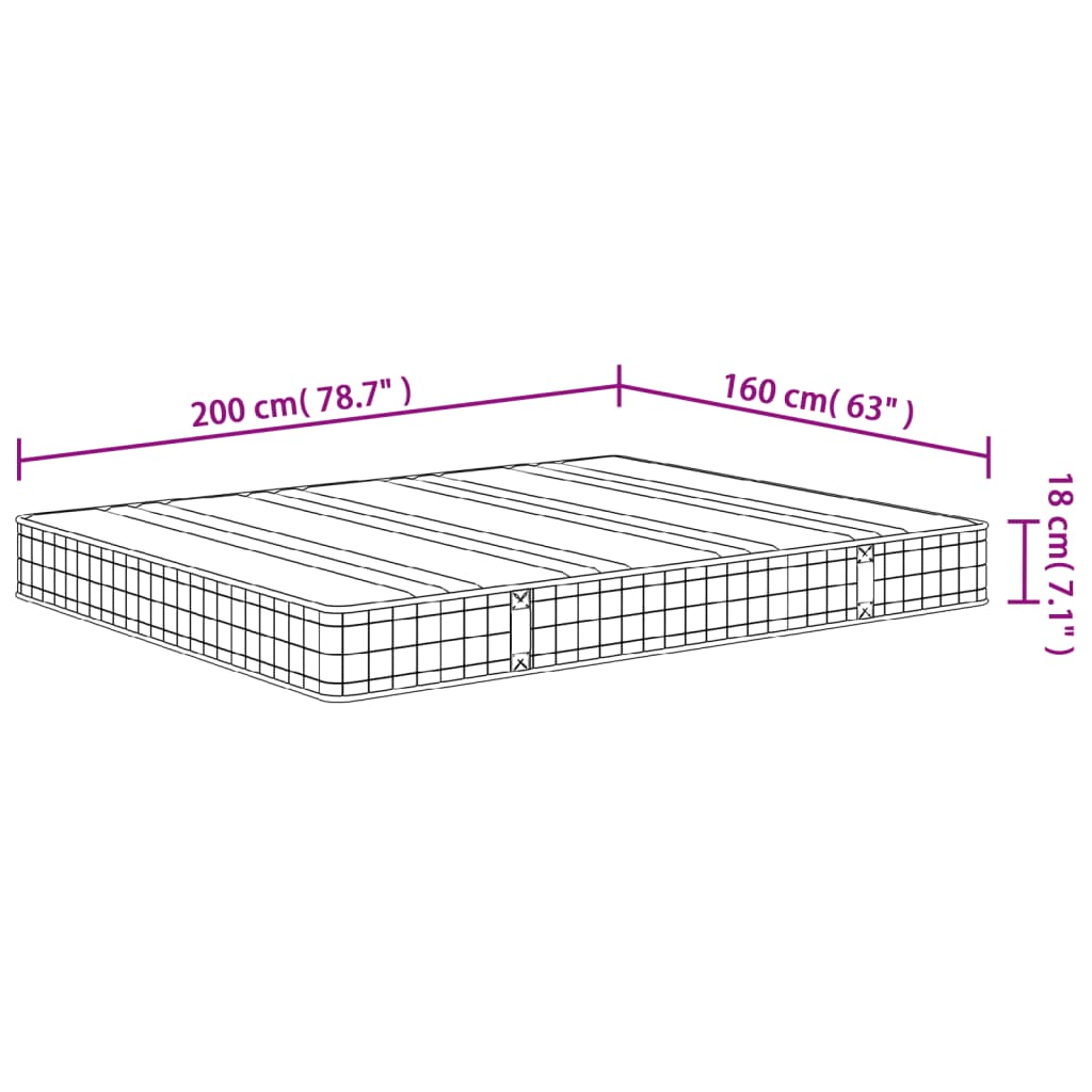 Binnenveringmatras Middelhard 160X200 Cm