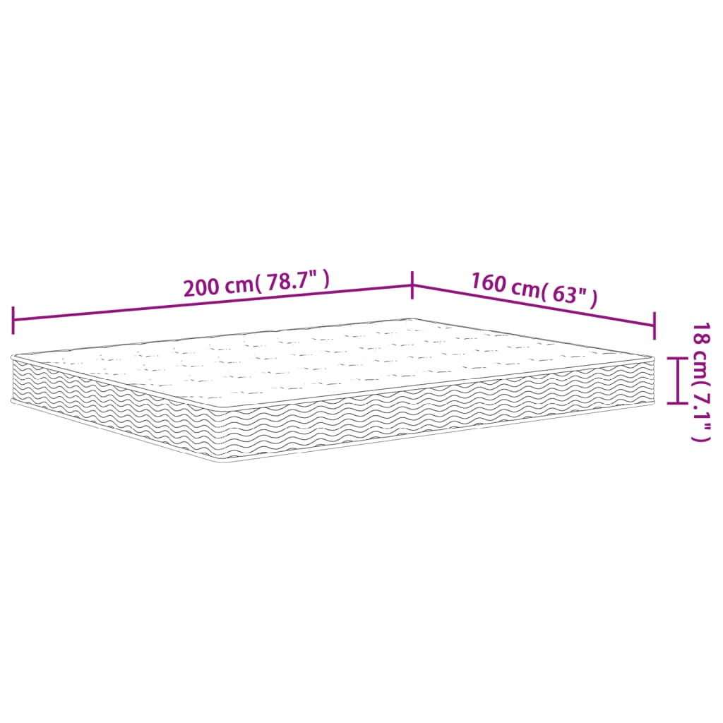 Binnenveringmatras Middelhard 160X200 Cm