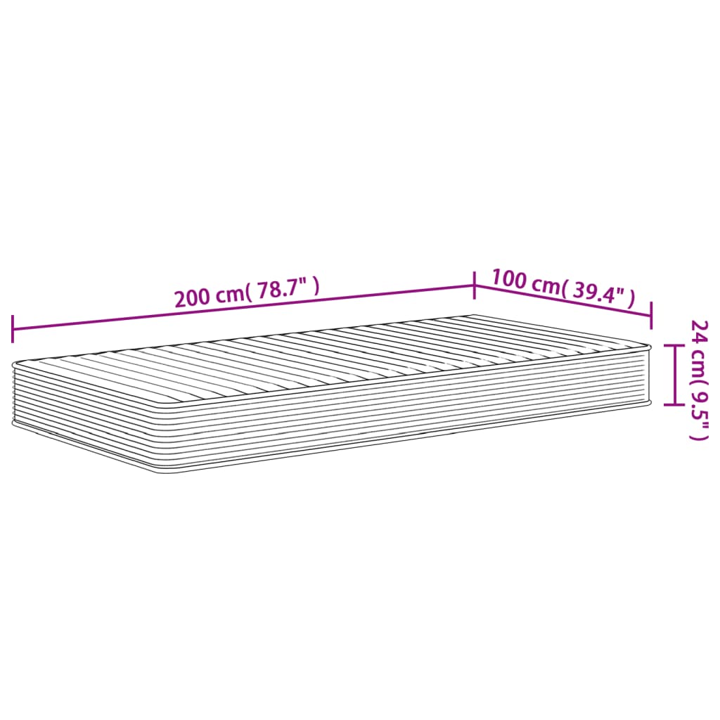 Schuimmatras Middelzacht 100 x 200 cm