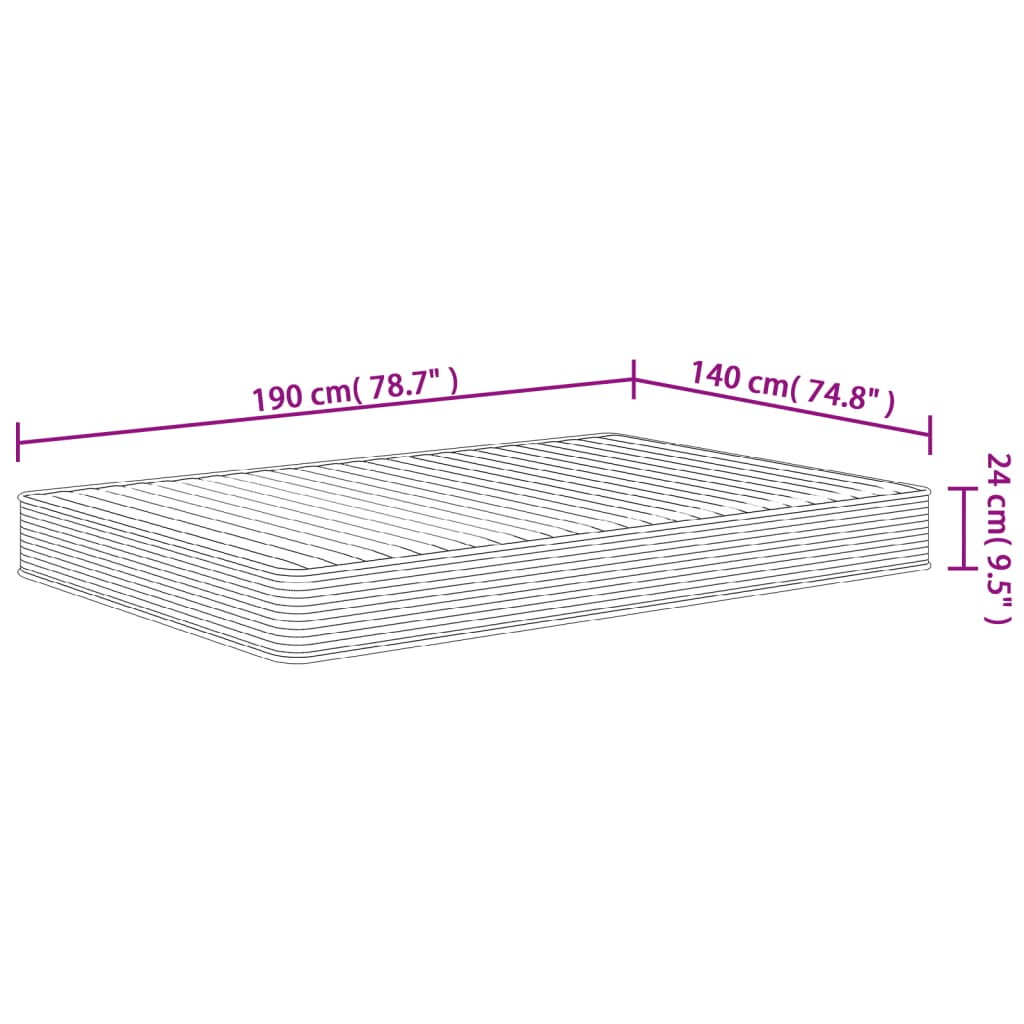 Schuimmatras Middelzacht 140 x 190 cm