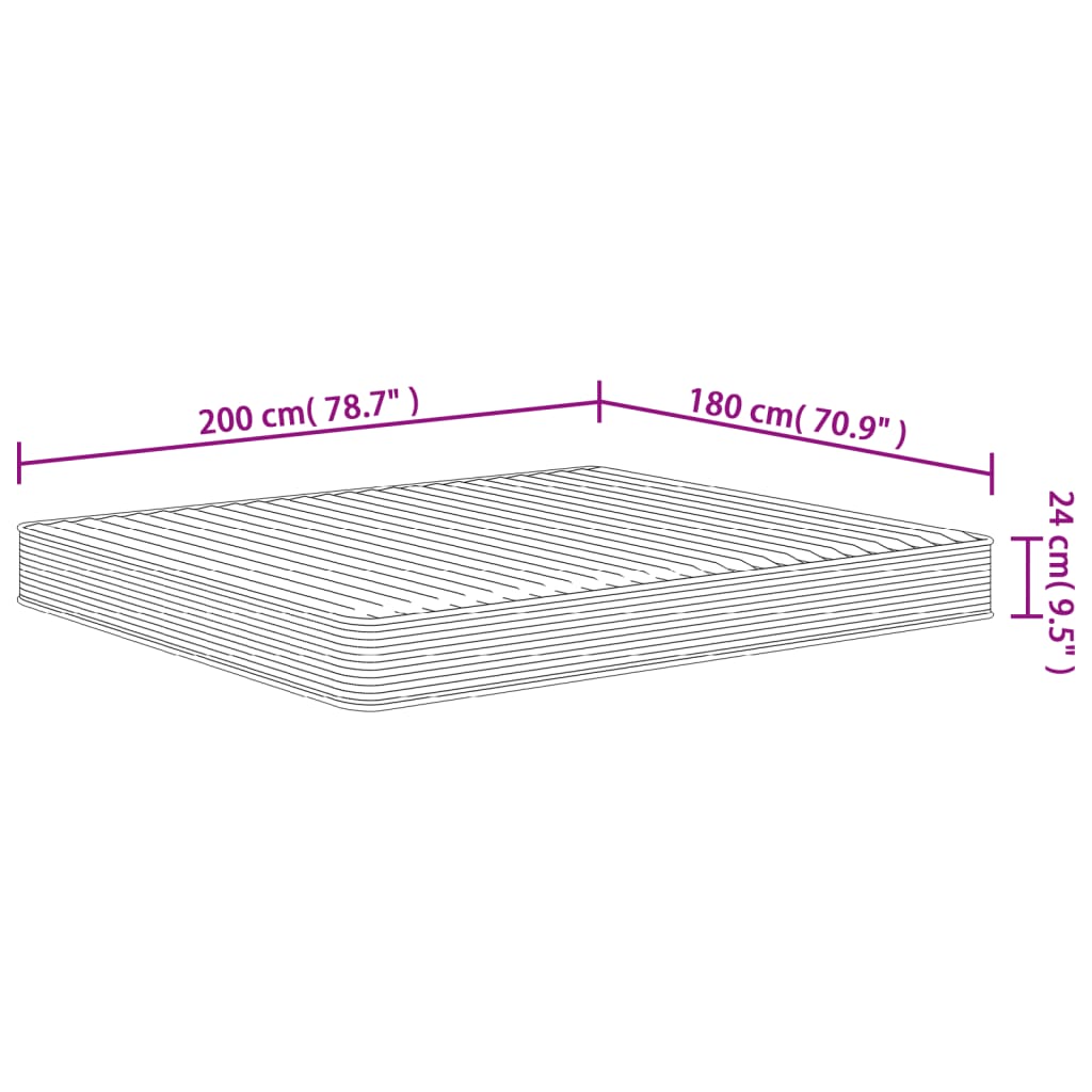 Schuimmatras Middelzacht 180 x 200 cm