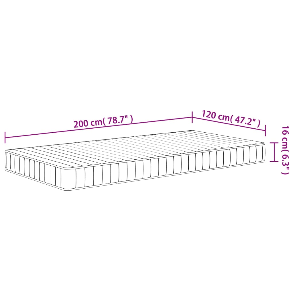 Schuimmatras Middelzacht 120 x 200 cm