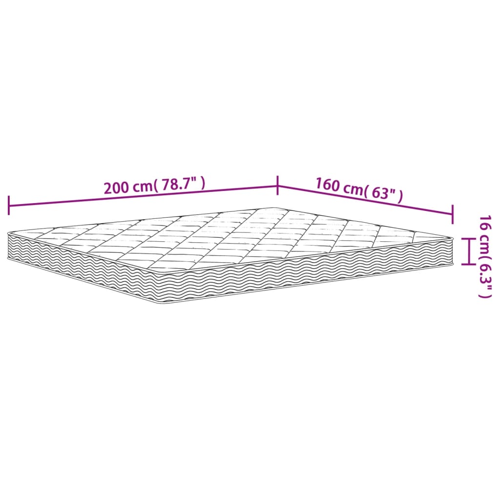 Schuimmatras Middelzacht 160 x 200 cm