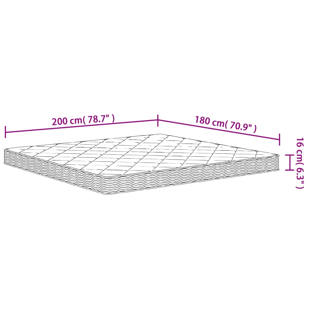 Schuimmatras Middelzacht 180 x 200 cm