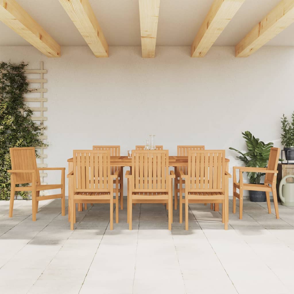 Tuinstoelen Stapelbaar 56,5X57,5X91 Cm Massief Teakhout 8