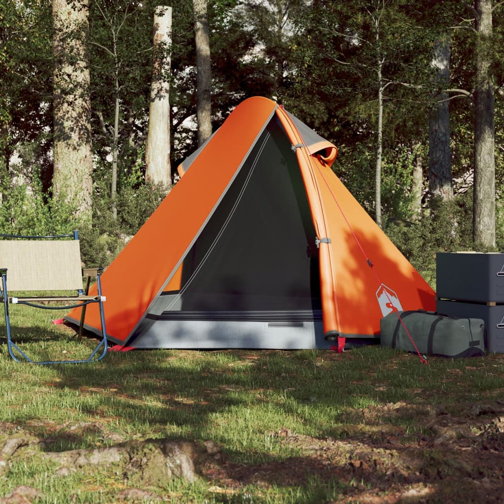 Tent 2-Persoons 267X54X7 Cm 85T Taft Grijs En Oranje orange