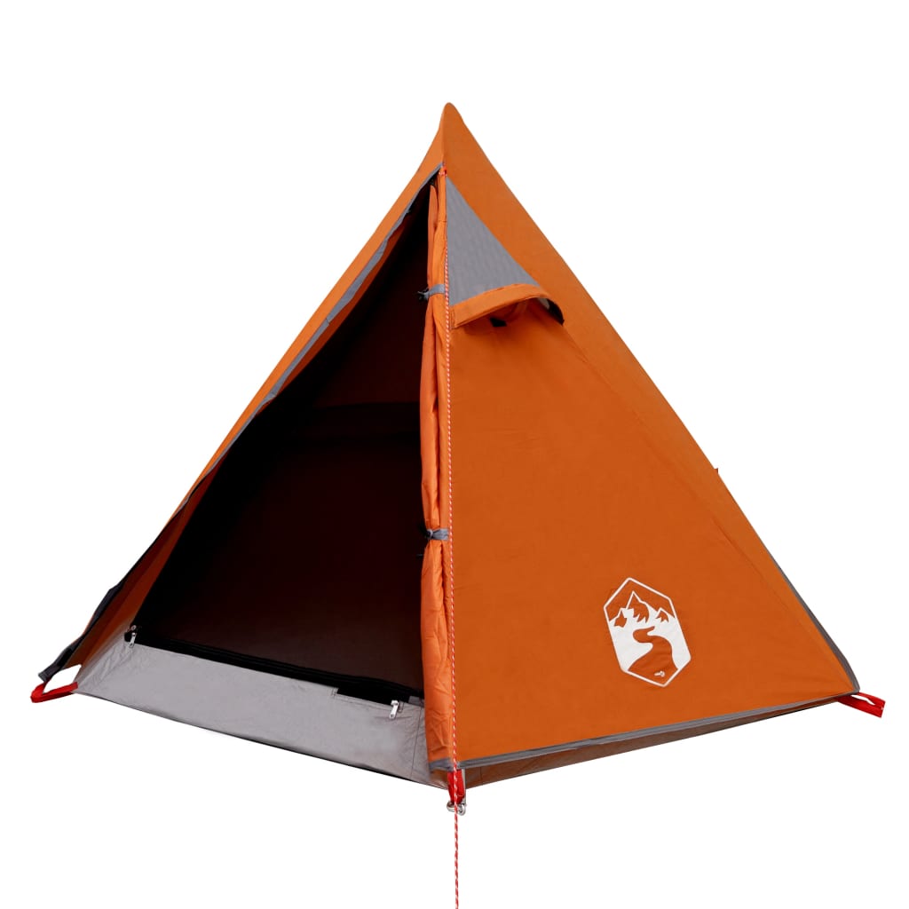 Tent 2-Persoons 267X54X7 Cm 85T Taft Grijs En Oranje orange