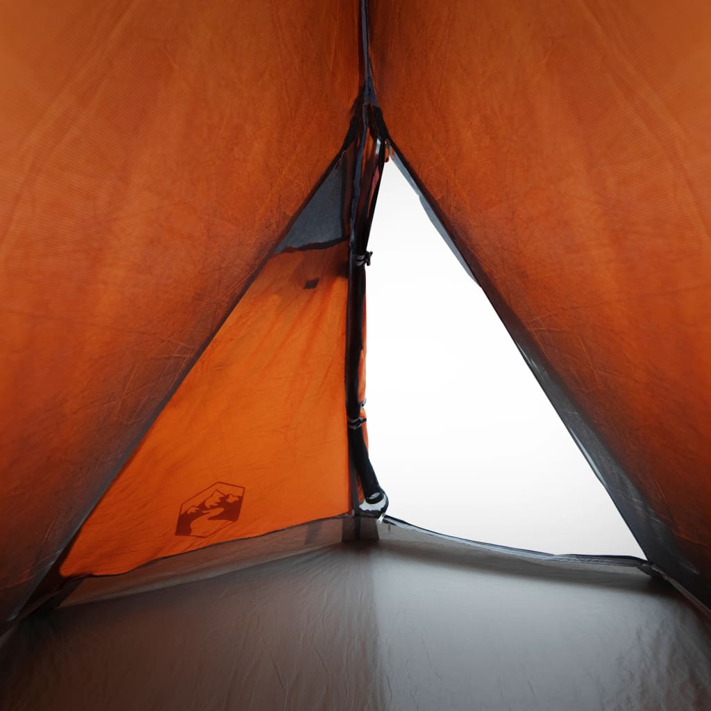 Tent 2-Persoons 267X54X7 Cm 85T Taft Grijs En Oranje orange