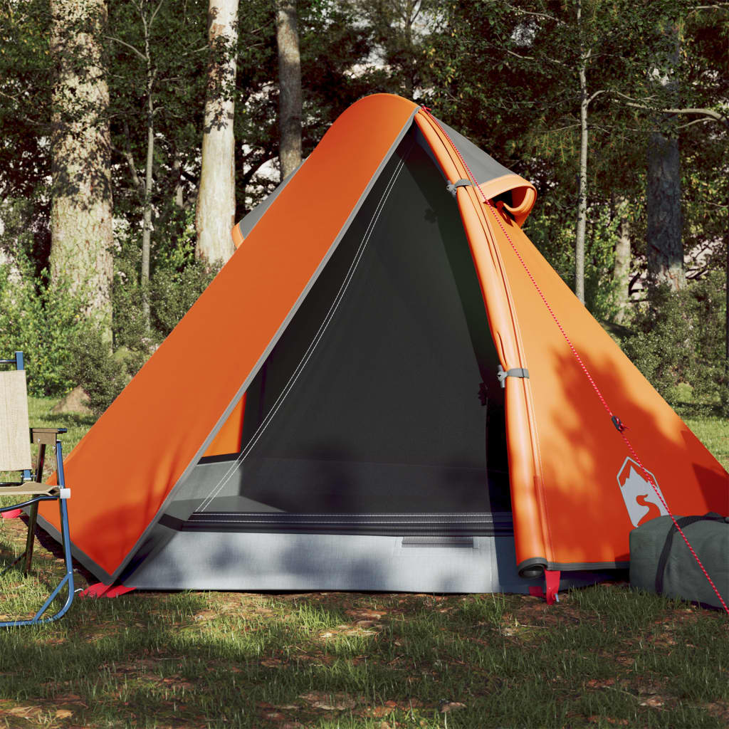 Tent 2-Persoons 267X54X7 Cm 85T Taft Grijs En Oranje orange