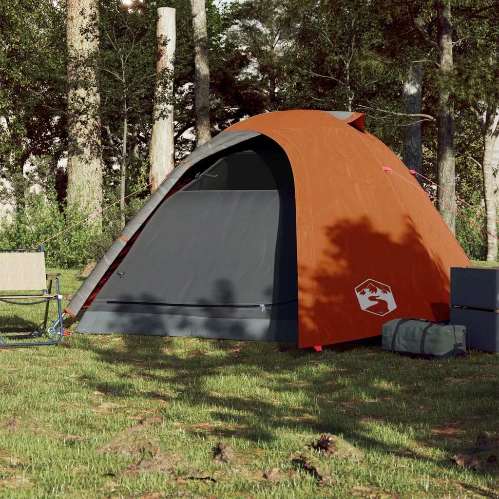 Tent 4-Persoons 85T Taft Grijs En Oranje 267 x 272 x 145 cm orange