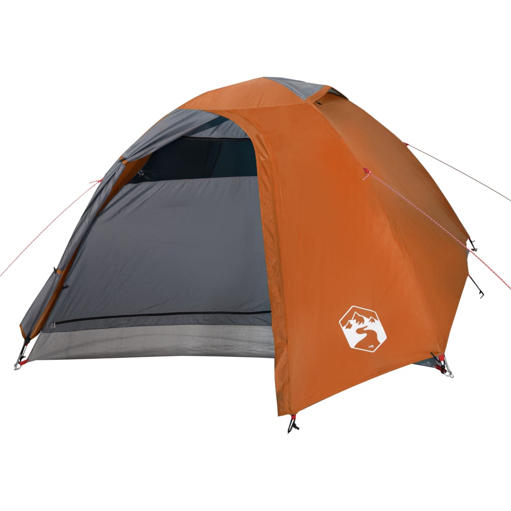 Tent 4-Persoons 85T Taft Grijs En Oranje 267 x 272 x 145 cm orange