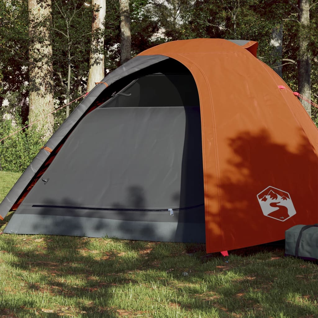 Tent 4-Persoons 85T Taft Grijs En Oranje 267 x 272 x 145 cm orange