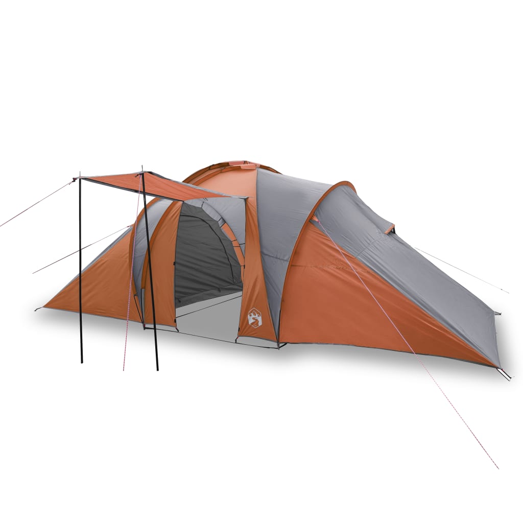 Tent 6-Persoons 576X238X193 Cm 185T Taft Grijs En Oranje