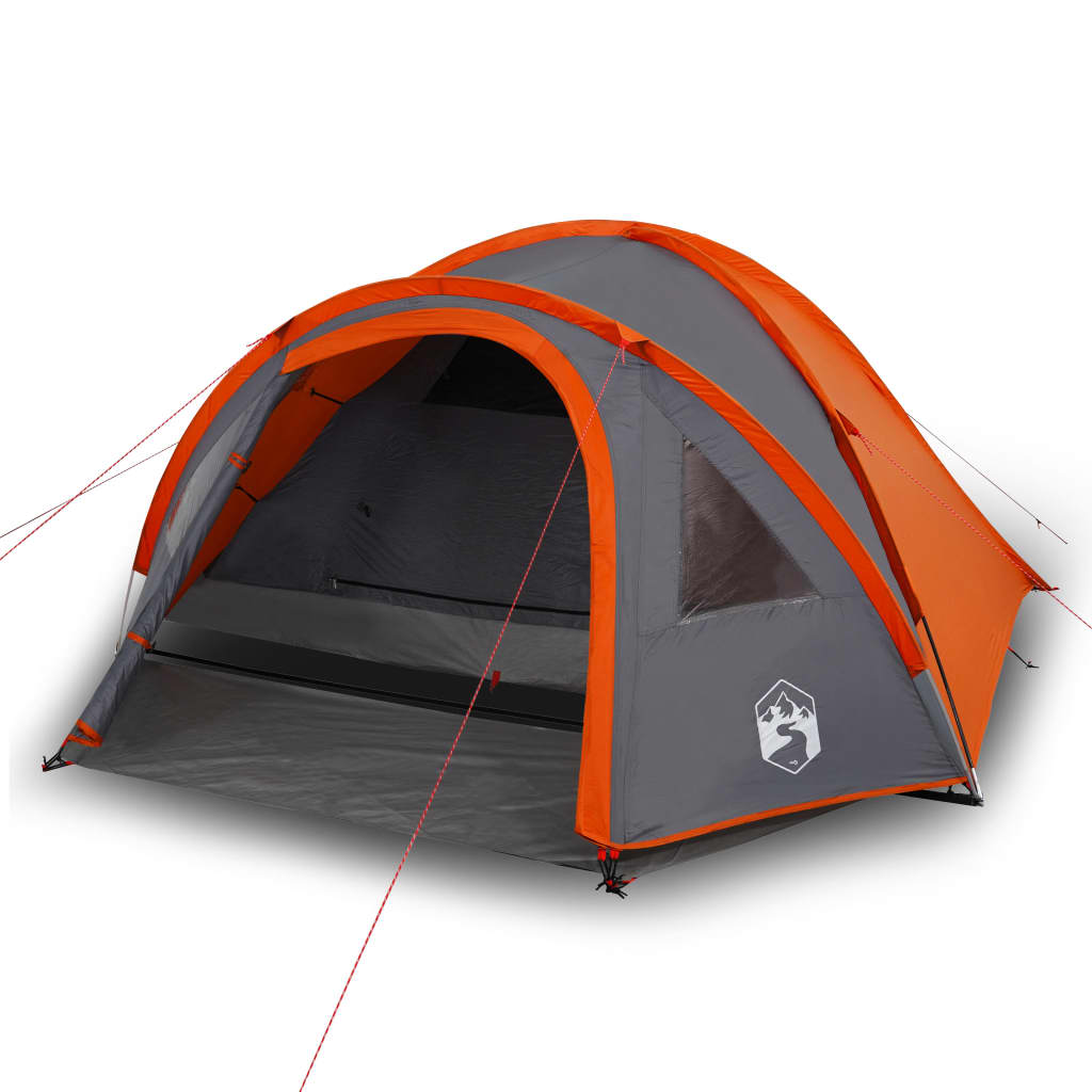 Tent 4-Persoons 85T Taft Grijs En Oranje 300 x 250 x 132 cm orange