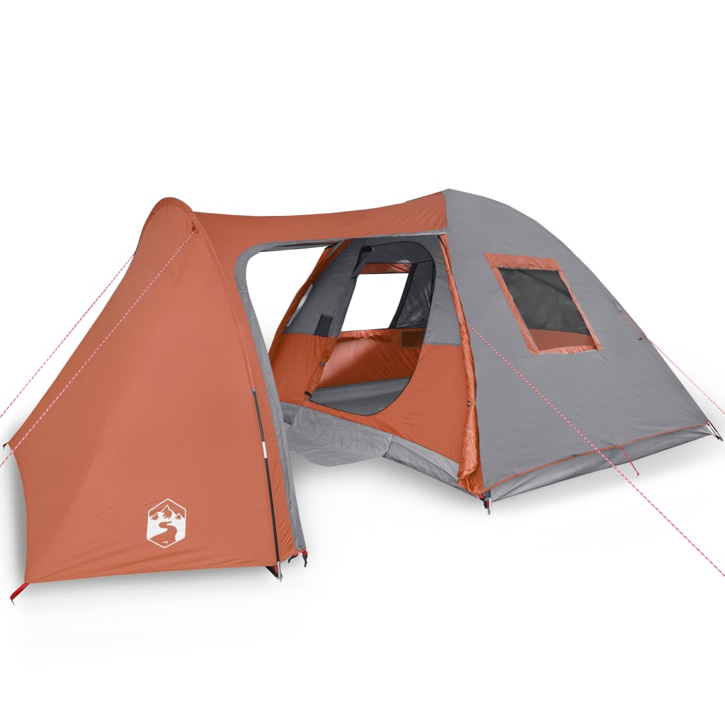 Tent 6-Persoons 85T Taft Grijs En Oranje 466 x 342 x 200 cm orange