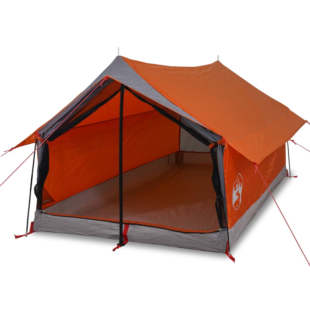 Tent 2-Persoons 93X22X96 Cm 85T Taft En Oranje Grijs