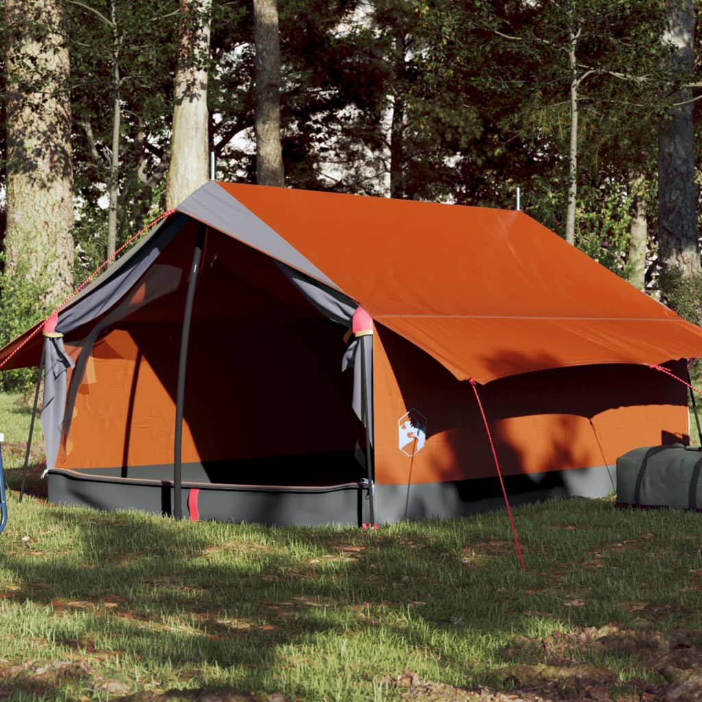 Tent 2-Persoons 93X22X96 Cm 85T Taft En Oranje Grijs