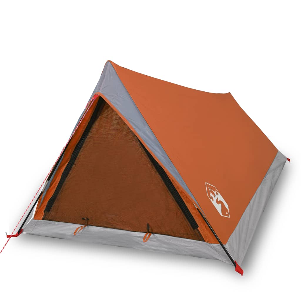 Tent 2-Persoons 200X20X88/62 Cm 85T Taft Grijs En Oranje orange