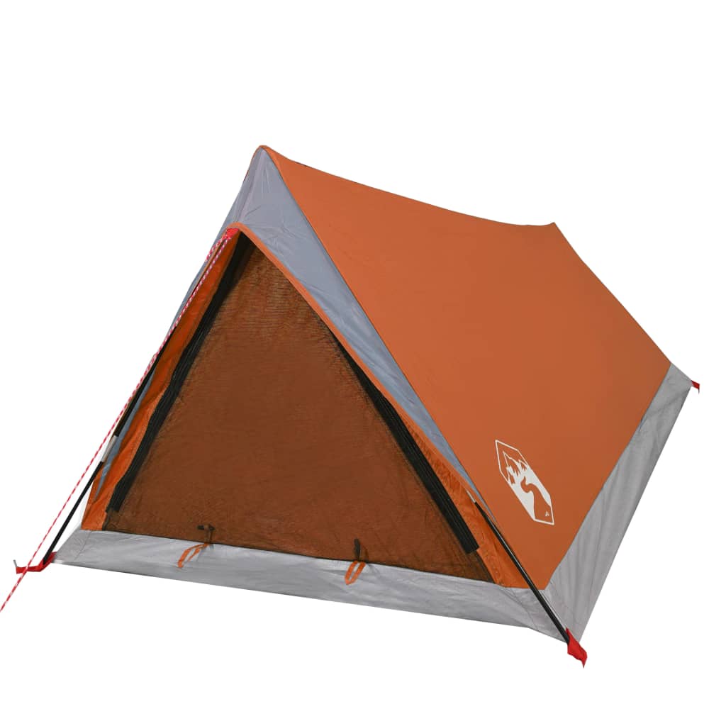 Tent 2-Persoons 200X20X88/62 Cm 85T Taft Grijs En Oranje orange