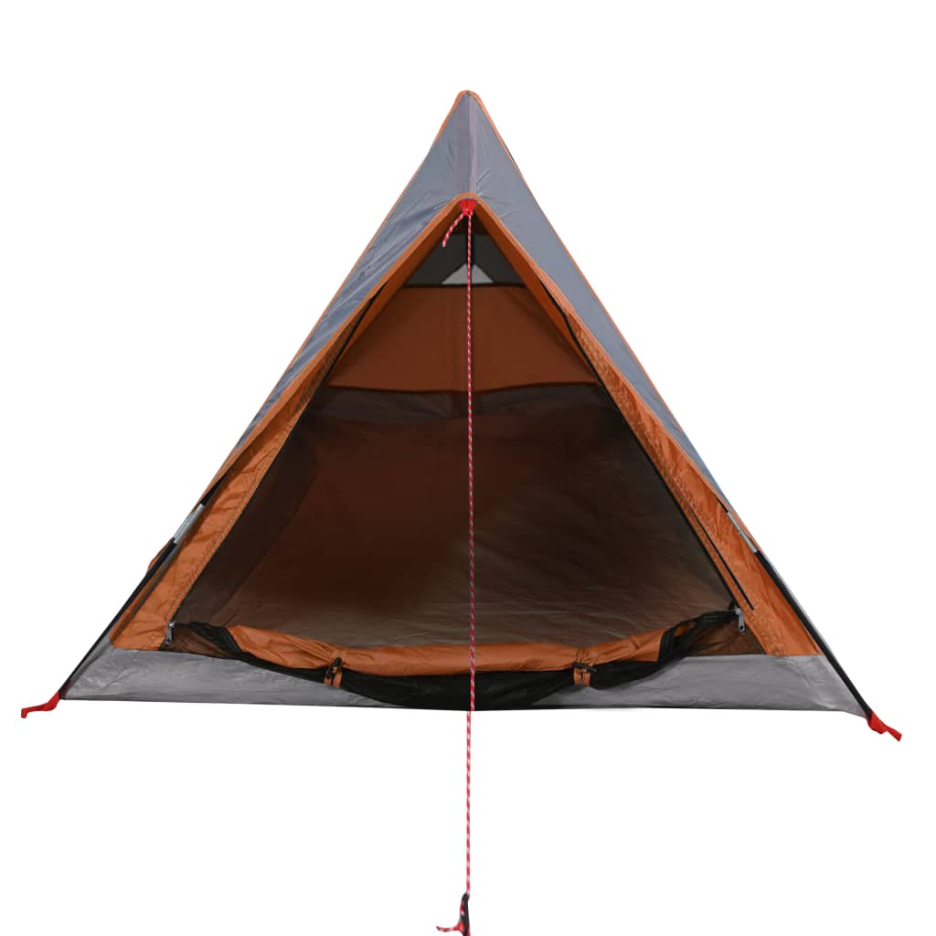 Tent 2-Persoons 200X20X88/62 Cm 85T Taft Grijs En Oranje orange