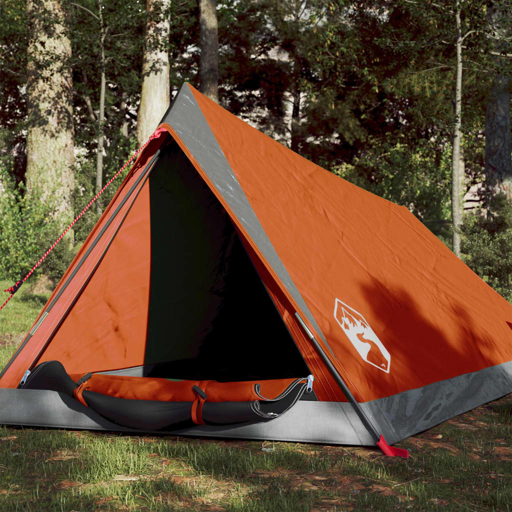 Tent 2-Persoons 200X20X88/62 Cm 85T Taft Grijs En Oranje orange