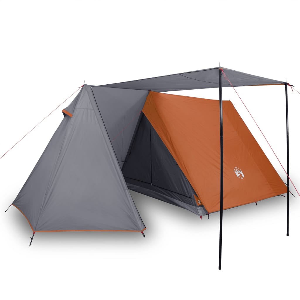 Tent 3-Persoons 465X220X170 Cm 185T Taft Grijs En Oranje