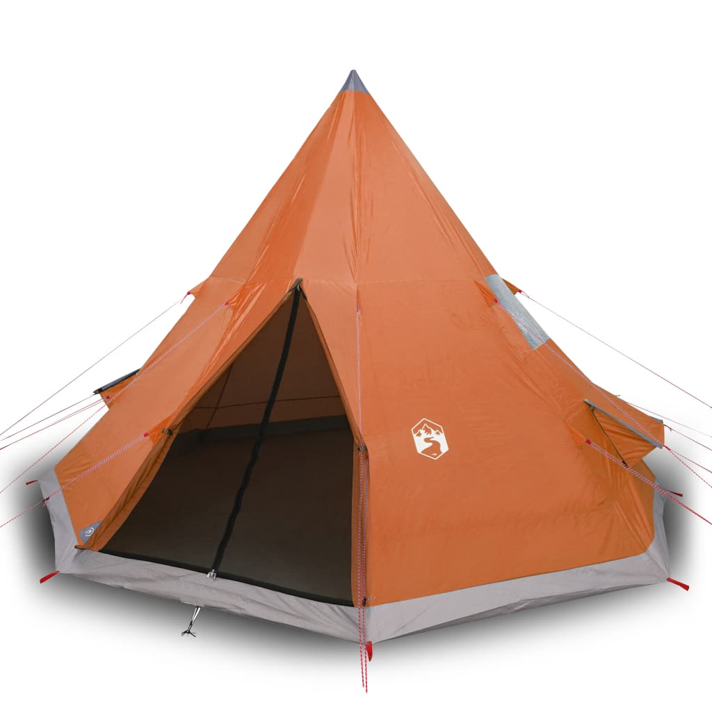 Tent 4-Persoons 85T Taft Grijs En Oranje 367 x 367 x 259 cm orange