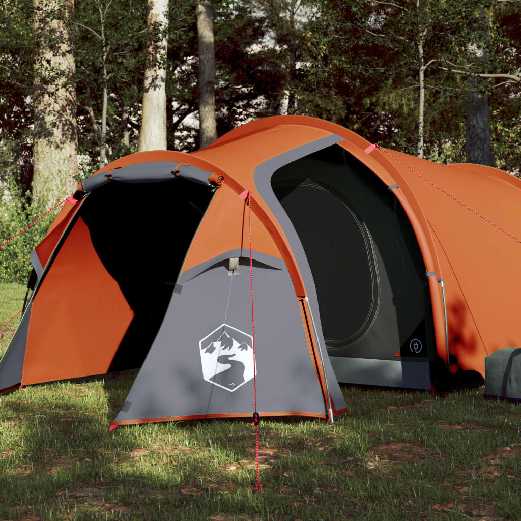 Tent 4-Persoons 85T Taft Grijs En Oranje 360 x 135 x 105 cm orange