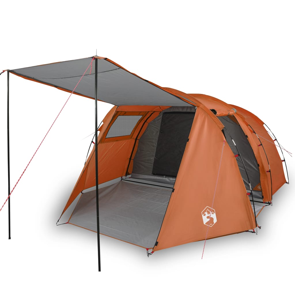 Tent 4-Persoons 420X260X153 Cm 185T Taft Grijs En Oranje