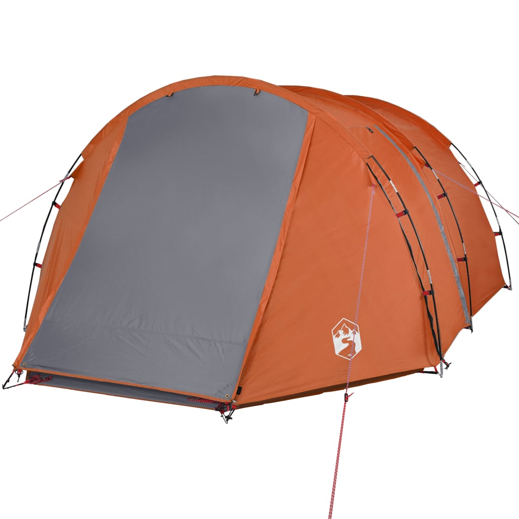 Tent 4-Persoons 420X260X153 Cm 185T Taft Grijs En Oranje