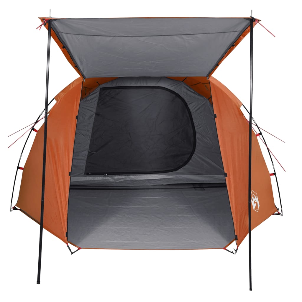 Tent 4-Persoons 420X260X153 Cm 185T Taft Grijs En Oranje