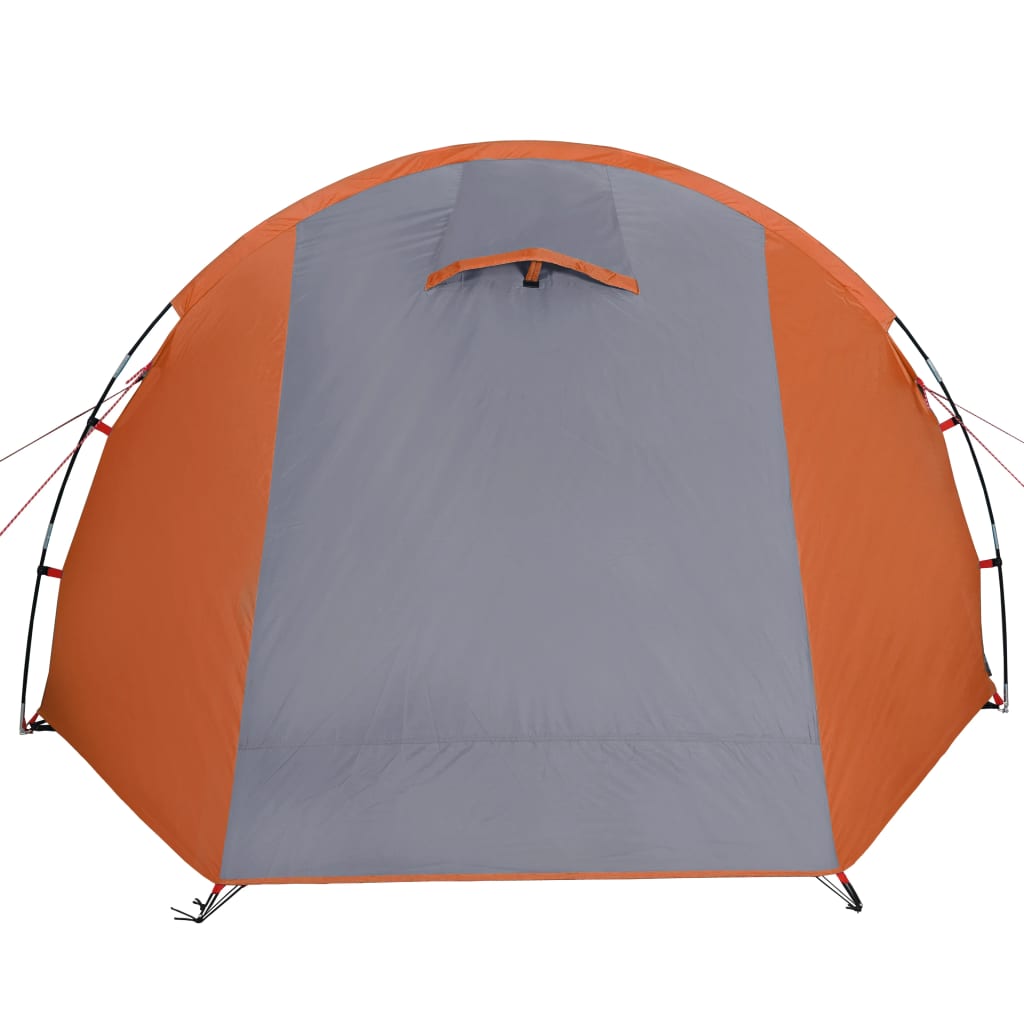 Tent 4-Persoons 420X260X153 Cm 185T Taft Grijs En Oranje