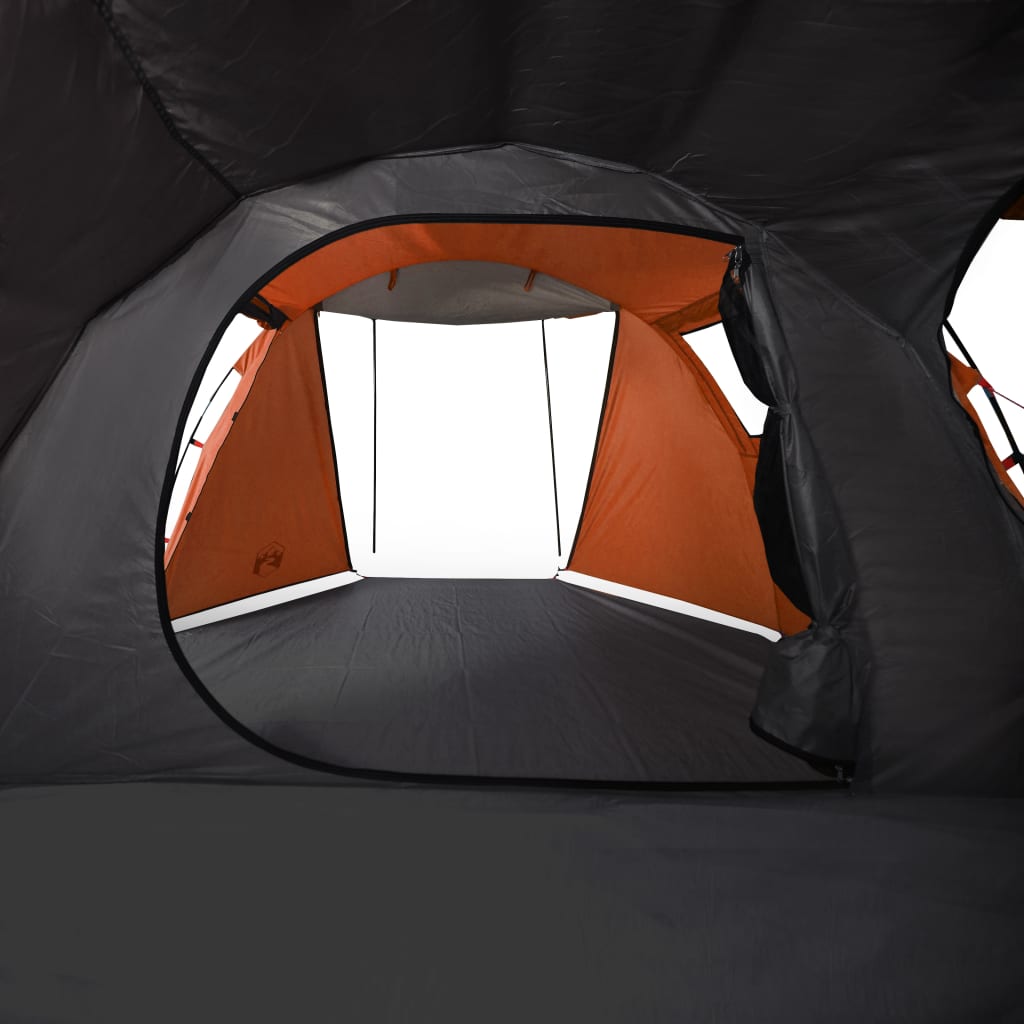 Tent 4-Persoons 420X260X153 Cm 185T Taft Grijs En Oranje