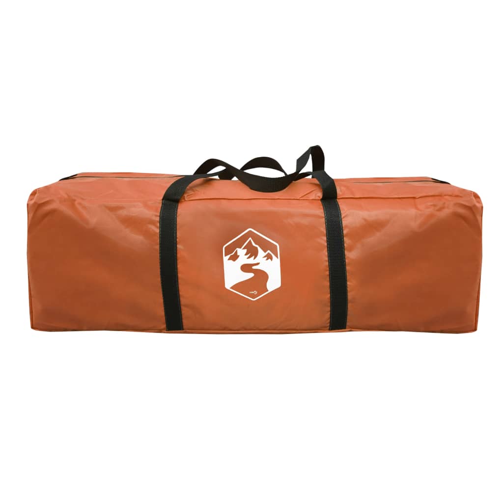 Tent 4-Persoons 483X340X193 Cm 185T Taft Grijs En Oranje