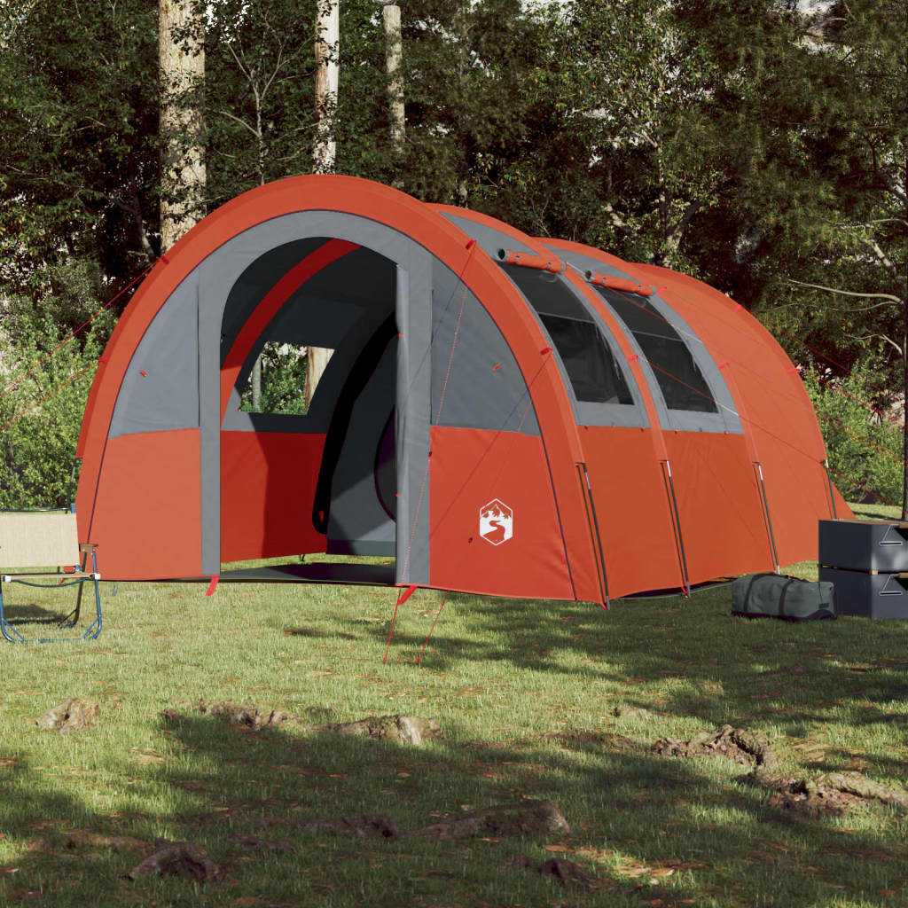 Tent 4-Persoons 483X340X193 Cm 185T Taft Grijs En Oranje