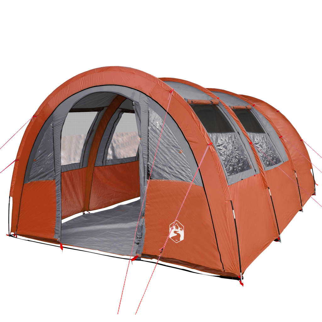 Tent 4-Persoons 483X340X193 Cm 185T Taft Grijs En Oranje