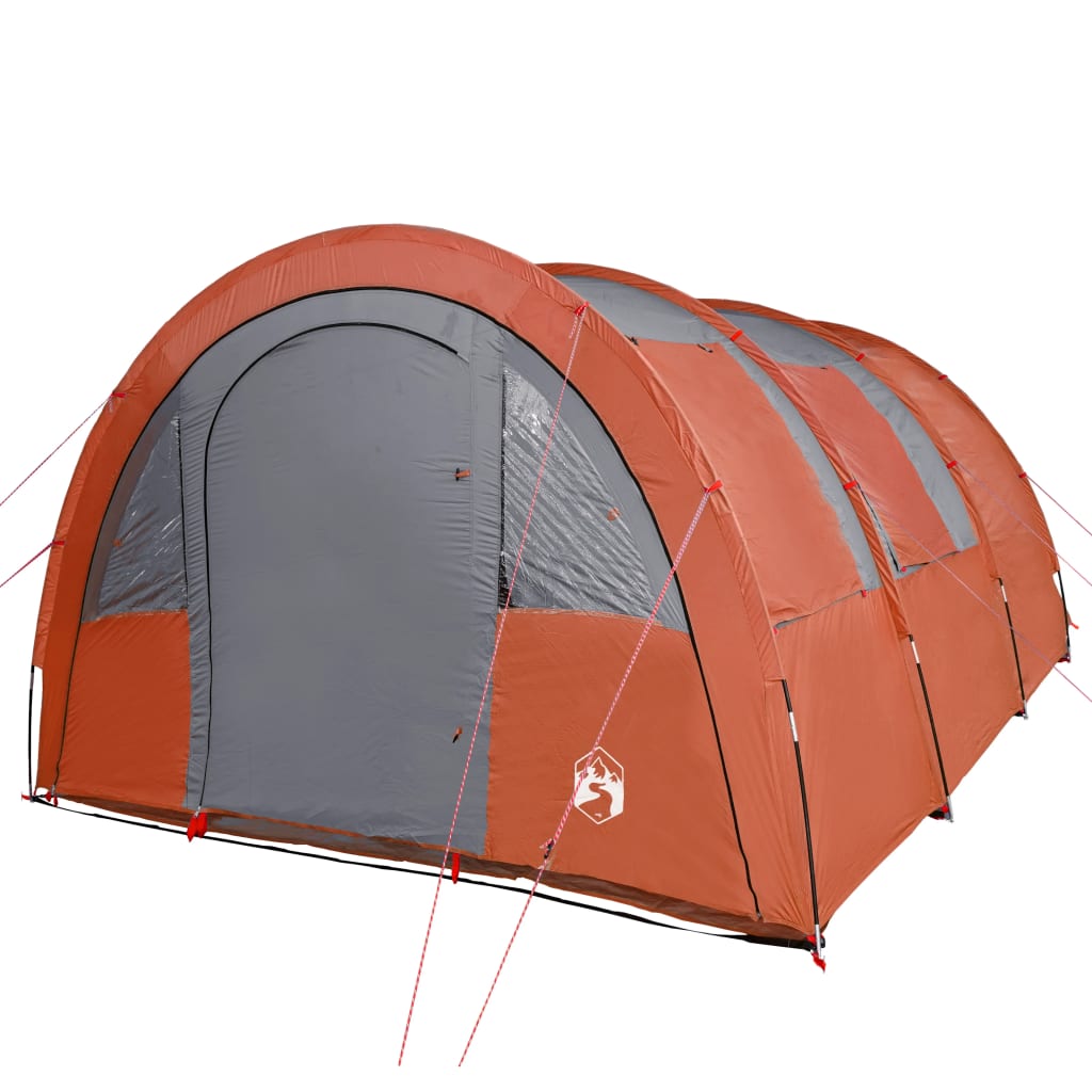 Tent 4-Persoons 483X340X193 Cm 185T Taft Grijs En Oranje